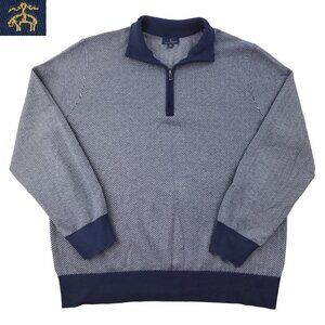 Brooks Brothers Quarter 1/4 Zip Sweater Pullover Herringbone Men's XXL